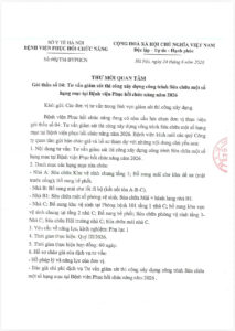 THƯ MỜI QUAN TÂM Gói thầu số 04 Tư vấn giám sát thi công xây dựng công trình Sửa chữa một số hạng mục tại Bệnh viện Phục hồi chức năng năm 2026