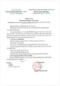 THÔNG BÁO Phê duyệt chỉ đạo đơn vị thực hiện Gói thầu: Mua vật tư tiêu hao phục vụ khám sức khỏe toàn dân quí III năm 2026