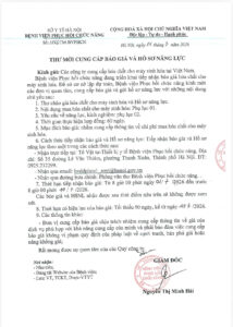 THƯ MỜI CUNG CẤP BÁO GIÁ VÀ HỒ SƠ NĂNG LỰC
